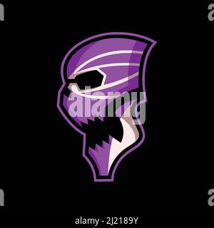evil skull illustration for esports logo design vector Stock Vector