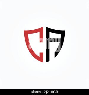 Initial Letter CA Shield Logo Design vector Stock Vector