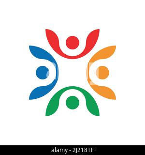 colorful People and Wellness Logo Design Vector Stock Vector