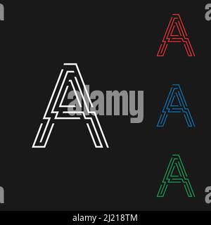 Initial letter A circuit chip line art Logo Design Vector Stock Vector