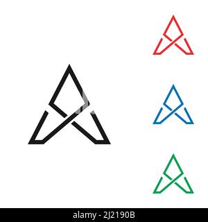 Initial Letter A line art Logo Design Vector Stock Vector