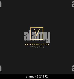 Minimal awesome trendy Y letter professional logo design template on black background. Stock Vector