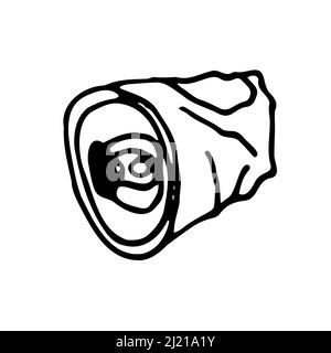 crumpled aluminum can - vector sketch on white background. ecology concept. soda packing. garbage Stock Vector