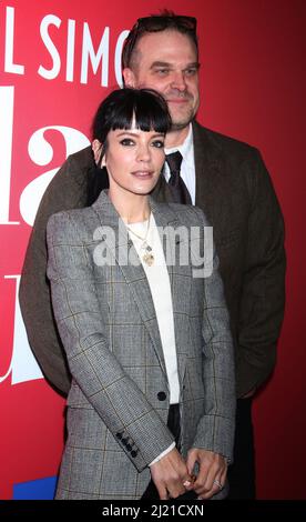 March 28, 2022.Lily Allen, David Harbour attend the Open Night revival of Neil Simon's Plaza Suite at the Hudson Theatre in New York March 28, 2022 Credit; RW/MediaPunch Stock Photo