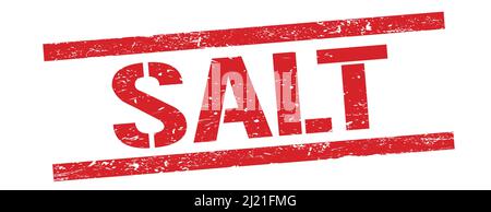 SALT text on red grungy rectangle stamp sign Stock Photo - Alamy