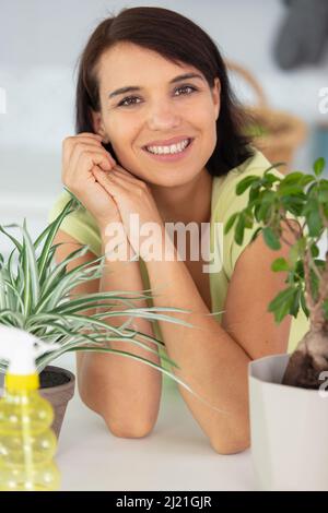 beautiful young woman relaxing at home Stock Photo