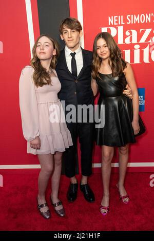 NEW YORK, NEW YORK - MARCH 28: Marion Loretta Elwell Broderick, James Wilkie Broderick and