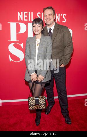 New York, United States. 28th Mar, 2022. David Harbour and Lily Allen attend 'Plaza Suite' Opening Night in New York City. Credit: SOPA Images Limited/Alamy Live News Stock Photo