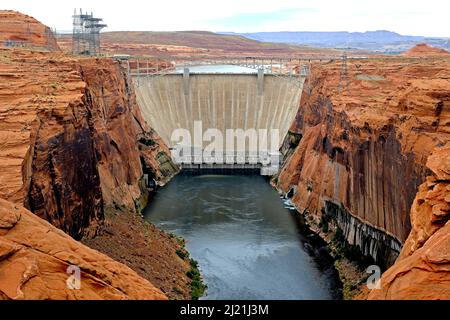 Glen Canyon Dam, Lake Powell, USA, Arizona Stock Photo