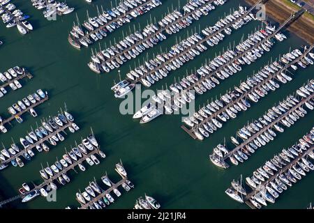 Marina Nieuwpoort, aerial view, Belgium Stock Photo