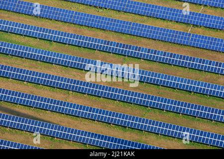 Solar panels, aerial view, Belgium, Flanders Stock Photo