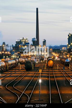 freight station in Godorf, Germany, North Rhine-Westphalia, Rhineland, Cologne Stock Photo