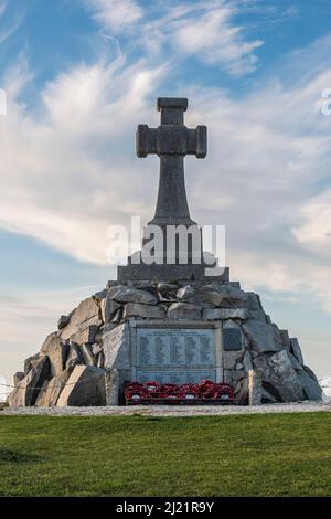The imposing Newquay War Memorial in Cornwall. Stock Photo