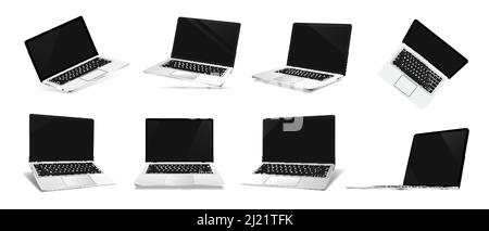 Modern 3D open laptops mockups Stock Vector