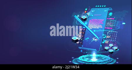 Online documentation concept. Electronic document of the contract Stock Vector