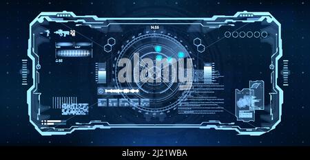 Cockpit Helmet Sci-Fi HUD for VR design Stock Vector