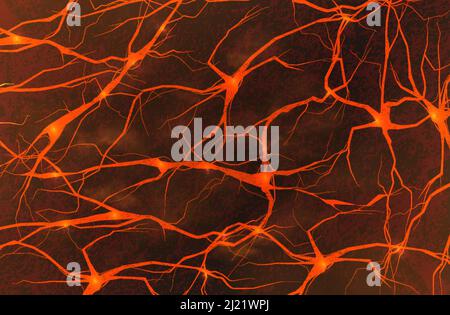 Burning magma or lava from a volcano. Abstract background magma Stock Vector