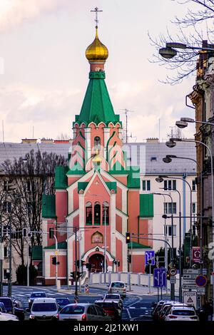 Olomouc, Czech Republic - February 19, 2022: Cathedral of St. Gorazd Olomouc Stock Photo