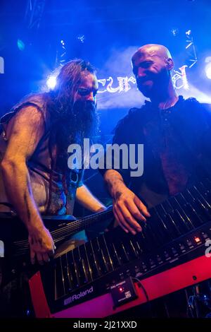 Music concert by the Basque band Incursed, at Sala Nazca in Madrid, on Friday, March 25, 2022. Stock Photo