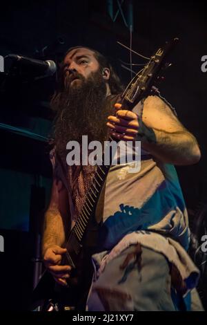 Music concert by the Basque band Incursed, at Sala Nazca in Madrid, on Friday, March 25, 2022. Stock Photo