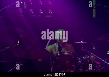 Music concert by the Basque band Incursed, at Sala Nazca in Madrid, on Friday, March 25, 2022. Stock Photo