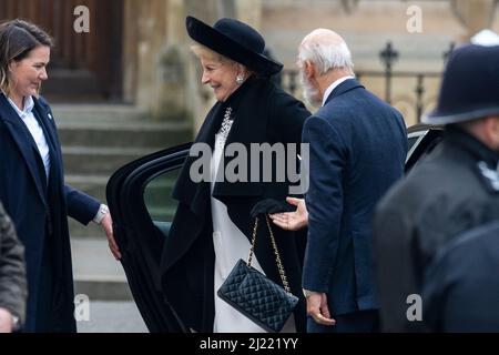 London, UK.  29 March 2022. Princess Michael of Kent arrives at Westminster Abbey for the Service of Thanksgiving for the life of HRH The Prince Philip, Duke of Edinburgh.  Credit: Stephen Chung / Alamy Live News Stock Photo