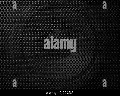 Speaker background of metal mesh, loudspeaker cover grid with vector realistic steel pattern. Sound music round loudspeaker or boombox player and audio dynamic cover grate mesh with holes Stock Vector