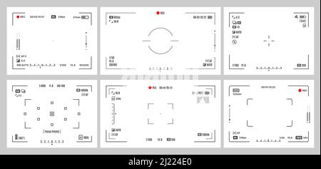 Camera frame viewfinder grid with cross target. Video camera recorder ...