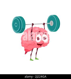 Cute brain cartoon doing exercise Stock Vector Image & Art - Alamy