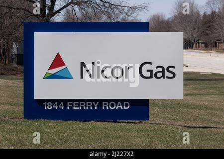 Naperville Circa March 2022 Nicor Gas headquarters. Nicor is a