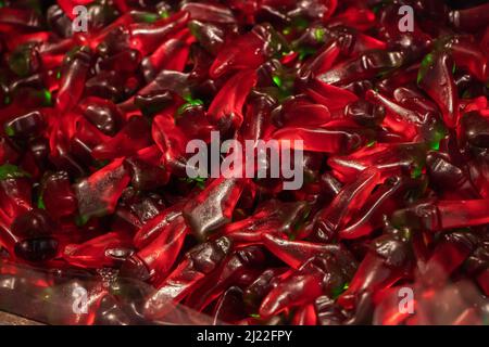 Multicolored jelly stick candies textured background. Stock Photo