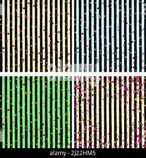 Multi color Striped Dotted Pattern Background Stock Vector