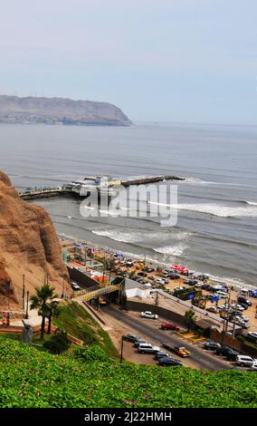 beach, Playa Makaha, Miraflores, Lima, Peru Stock Photo