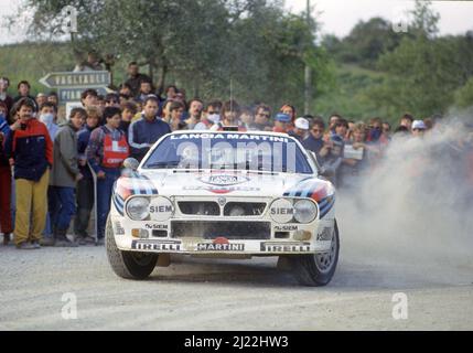 Attilio Bettega (ITA) Maurizio Perissinot (ITA) Lancia Rally 037 GrB Martini Racing Stock Photo