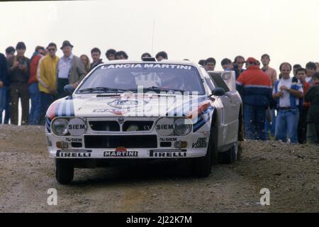 Attilio Bettega (ITA) Maurizio Perissinot (ITA) Lancia Rally 037 GrB Martini Racing Stock Photo