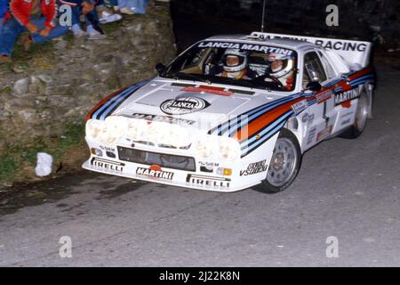 Attilio Bettega (ITA) Maurizio Perissinot (ITA) Lancia Rally 037 GrB Martini Racing Stock Photo