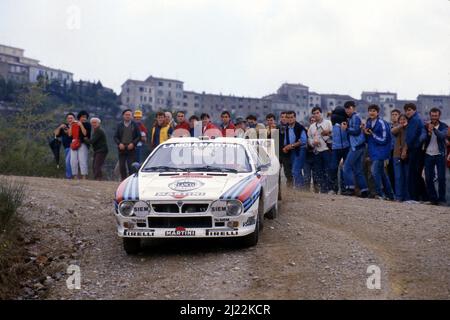 Attilio Bettega (ITA) Maurizio Perissinot (ITA) Lancia Rally 037 GrB Martini Racing Stock Photo