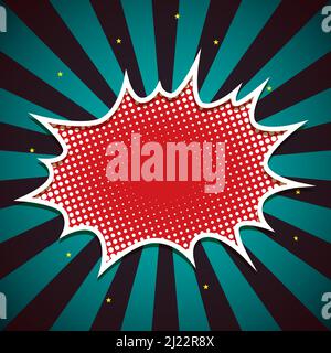 Retro Vintage Style Comic Speech Sunburst Background Stock Vector