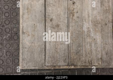 Aged wooden table surface. Stock Photo
