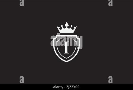 Crown and shield icons and royal, luxury symbol design vector. king and queen abstract geometric logo with letters and alphabets Stock Vector