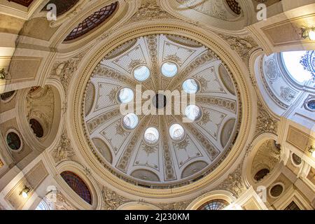 Vienna, Austria - April 26, 2015:  Dome or cupola of the Michaelertrakt of the Hofburg baroque palace complex. Stock Photo