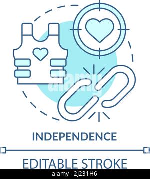 Independence turquoise concept icon Stock Vector