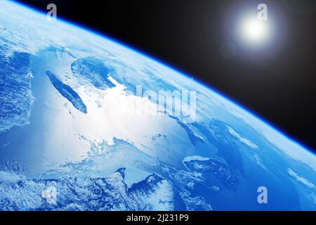 Glacier from space. Elements of this image furnished by NASA Stock Photo