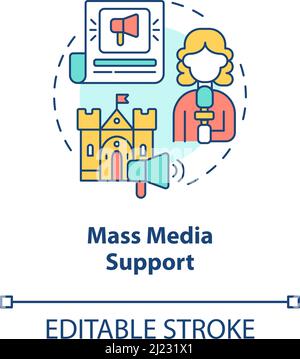 Mass media support concept icon Stock Vector
