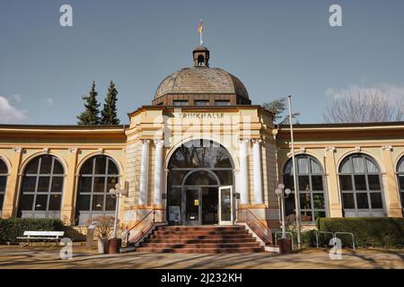 The Pump Room in Bad Harzburg, Lower Saxony, Germany. Landmark in the historic center of the spa town in the Harz mountains. Stock Photo