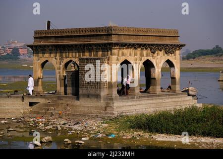 February 25, 2022, Vishnupad Temple, This temple resides on the bank of the River Chandrabhaga, The shape of the shrine is like a large hall with larg Stock Photo