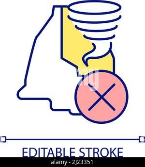 Natural disasters prevention RGB color icon Stock Vector
