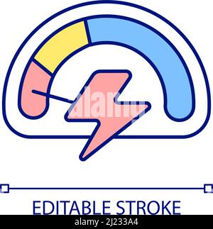 Critically low level awareness RGB color icon Stock Vector