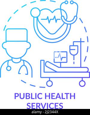 Public health services blue gradient concept icon Stock Vector