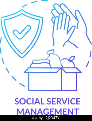 Social service management blue gradient concept icon Stock Vector